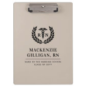 RNパーソナライズされた看護学校卒業エレガント クリップボード (正面)