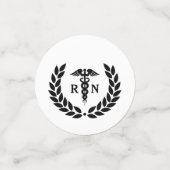 RNパーソナライズされた看護学校卒業エレガント コンフェッティ (スモール正面)