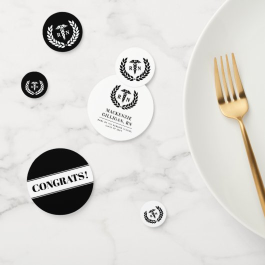 RNパーソナライズされた看護学校卒業エレガント コンフェッティ (グループ)