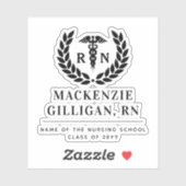 RNパーソナライズされた看護学校卒業エレガント シール (シート)