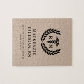 RNパーソナライズされた看護学校卒業エレガント ジグソーパズル (横)