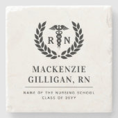 RNパーソナライズされた看護学校卒業エレガント ストーンコースター (正面)