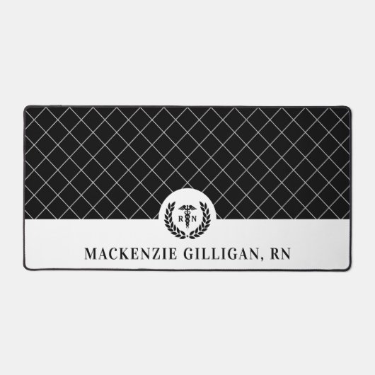 RNパーソナライズされた看護学校卒業エレガント デスクマット (正面)