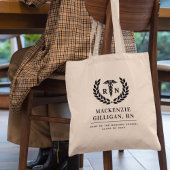 RNパーソナライズされた看護学校卒業エレガント トートバッグ