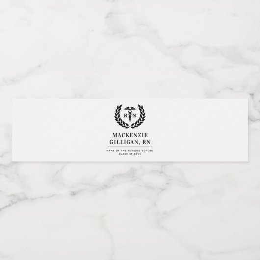 RNパーソナライズされた看護学校卒業エレガント ペットボトルラベル (シングルラベル)