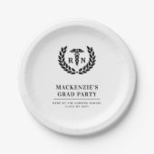 RNパーソナライズされた看護学校卒業エレガント ペーパープレート (正面)
