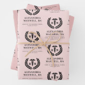 RNパーソナライズされた看護学校卒業エレガント ラッピングペーパーシート (インサイチュ)