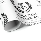 RNパーソナライズされた看護学校卒業エレガント ラッピングペーパー (ロールコーナー)