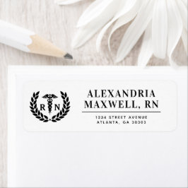 RNパーソナライズされた看護学校卒業エレガント ラベル