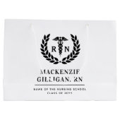 RNパーソナライズされた看護学校卒業エレガント ラージペーパーバッグ (裏面)