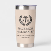 RNパーソナライズされた看護学校卒業エレガント 保温保冷タンブラー (左面)