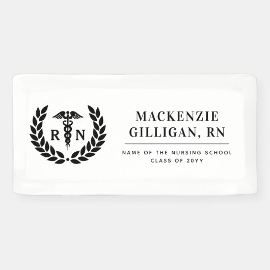 RNパーソナライズされた看護学校卒業エレガント 横断幕 (横)