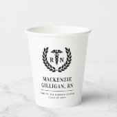 RNパーソナライズされた看護学校卒業エレガント 紙コップ (正面)