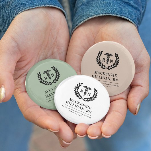 RNパーソナライズされた看護学校卒業エレガント 缶バッジ