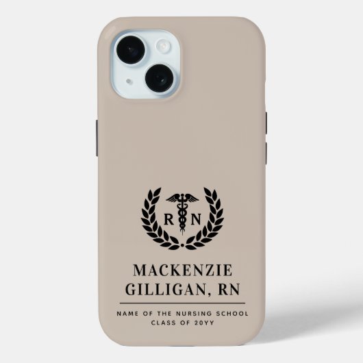 RNパーソナライズされた看護学校卒業エレガント Case-Mate iPhoneケース (裏面)