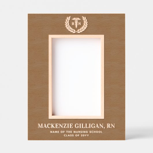 RNパーソナライズされた看護学校卒業ギフト レーザー彫刻フレーム (正面)