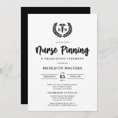 RNピン留め式と看護学校卒業 招待状 (正面/裏面)