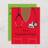 RNブラックナース卒業招待状スクラブ#44 招待状 (正面/裏面)