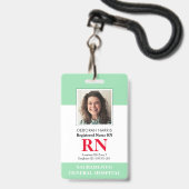 RNモダンナース バッジ (正面（ネックストラップ付）)