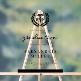 RNモダン看護学校卒業ウェルカムサイン アクリルサイン