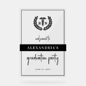 RNモダン看護学校卒業ウェルカムサイン アクリルサイン (正面)