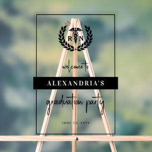 RNモダン看護学校卒業ウェルカムサイン アクリルサイン