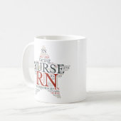 RNレジスタードナースマグ |ナース星Wordクラウド コーヒーマグカップ (正面左)