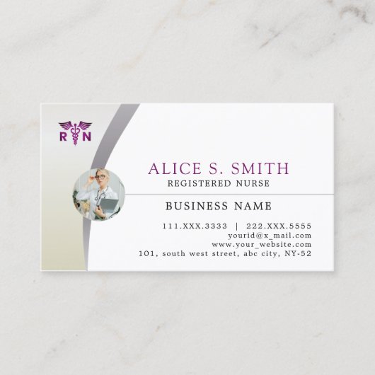 RNロゴと写真の登録ナース 名刺 (正面)