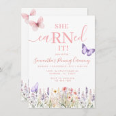 RNワイルドフラワー卒業ピンニング招待状 招待状 (正面/裏面)