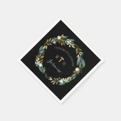 RN卒業の緑のリース+金ゴールドカドゥセウス スタンダードカクテルナプキン (角)