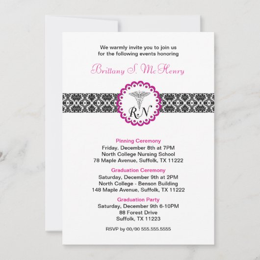 RN卒業招待状 招待状 (正面)