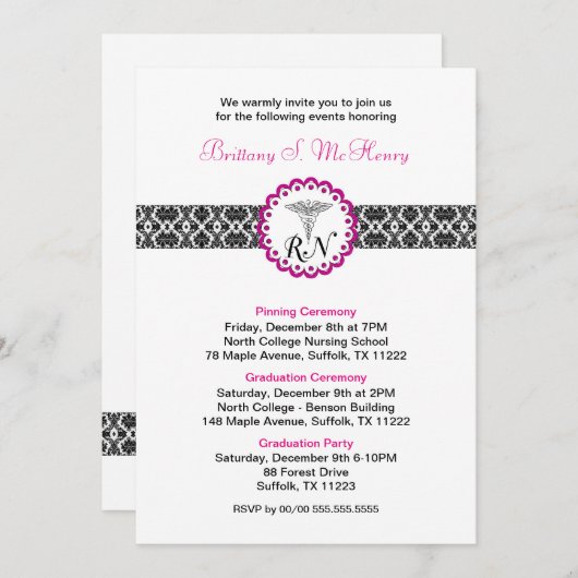 RN卒業招待状 招待状 (正面/裏面)