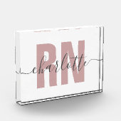 RN登パーソナライズされた録ナース卒業祝い フォトブロック (左)