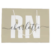 RN登パーソナライズされた録ナース卒業 ラージペーパーバッグ (裏面)