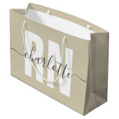 RN登パーソナライズされた録ナース卒業 ラージペーパーバッグ (裏面アングル)