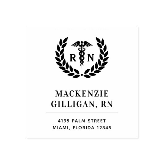 RN登パーソナライズされた録ナース差出人住所 ラバースタンプ (インプリント)