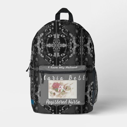 RN登最高の録ナース応急手当抽象芸術 プリントバックパック (正面)