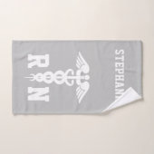 RN登録カスタムナースカドゥセウス医療シンボル ハンドタオル (ハンドタオル)