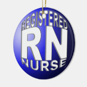 RN登録ナースブルークリスマスボールオーナメント セラミックオーナメント (左)