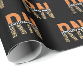 RN登録ナースレオパードタイポグラフィ ラッピングペーパー (ロールコーナー)