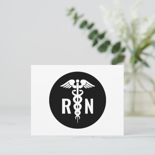 RN登録ナース医療記号 ポストカード (スタンド正面)