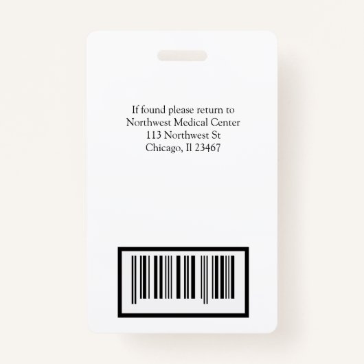 RN登録ナース名バッジスキャナコード バッジ (裏面)