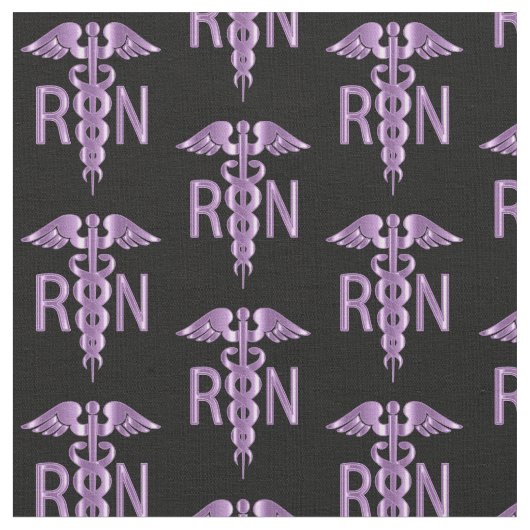 RN登録ナース – 紫パターン ファブリック (クローズアップ)