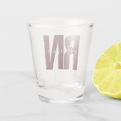 RN登録パーソナライズされたナースホワイト&マルーン ショットグラス (裏面)