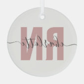 RN登録パーソナライズされたナース卒業ギフト ガラスオーナメント (裏面)