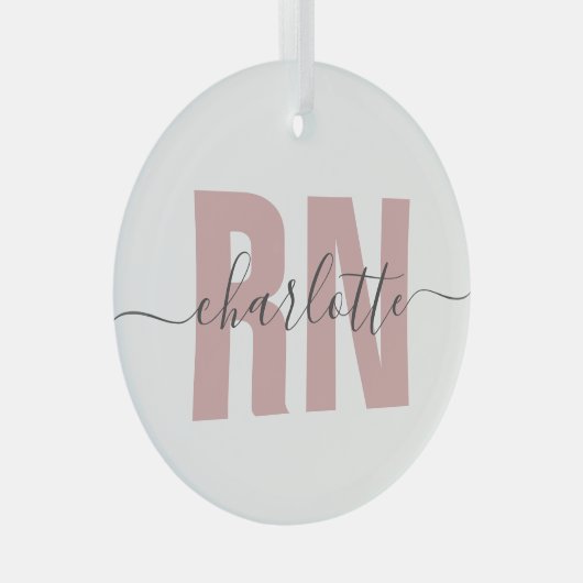 RN登録パーソナライズされたナース卒業ギフト ガラスオーナメント (正面右)