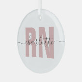 RN登録パーソナライズされたナース卒業ギフト ガラスオーナメント (正面左)