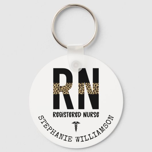 RN登録パーソナライズされたナース卒業ギフト キーホルダー (正面)