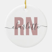 RN登録パーソナライズされたナース卒業ギフト セラミックオーナメント (裏面)