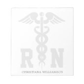 RN登録パーソナライズされたナース卒業ギフト ノートパッド (正面)